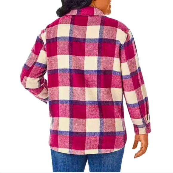 🩷💜💙🤍 NWT Members
Mark Pink Plaid Perfect Shacket (XL) Button Down Wool Blend - Picture 6 of 12
